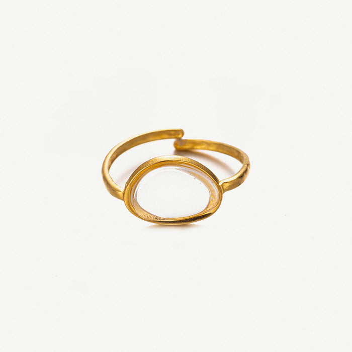 Wholesale Stainless steel shell ring with elegant and niche temperament, light luxury titanium steel ring