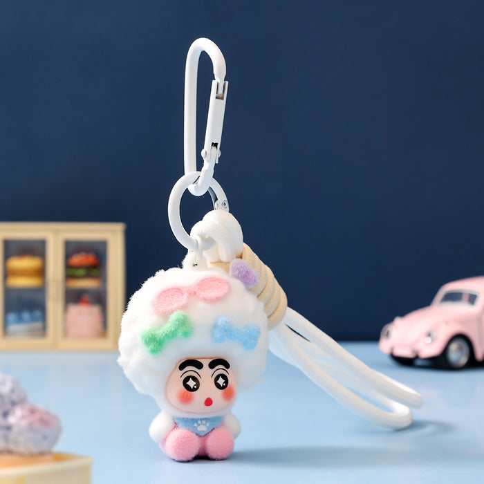 Wholesale Flocking Cartoon Keychain Cute Design Bag Charm Christmas Accessory MOQ≥3