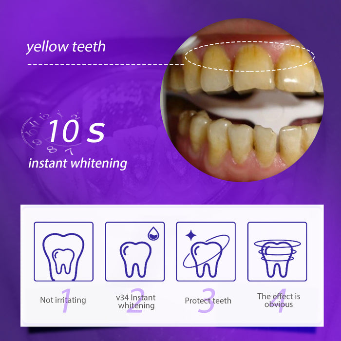 Wholesale V34 Toothpaste for Removing Smoke Stains, Removing Yellow Teeth, Brightening White Teeth, Purple Toothpaste Hair
