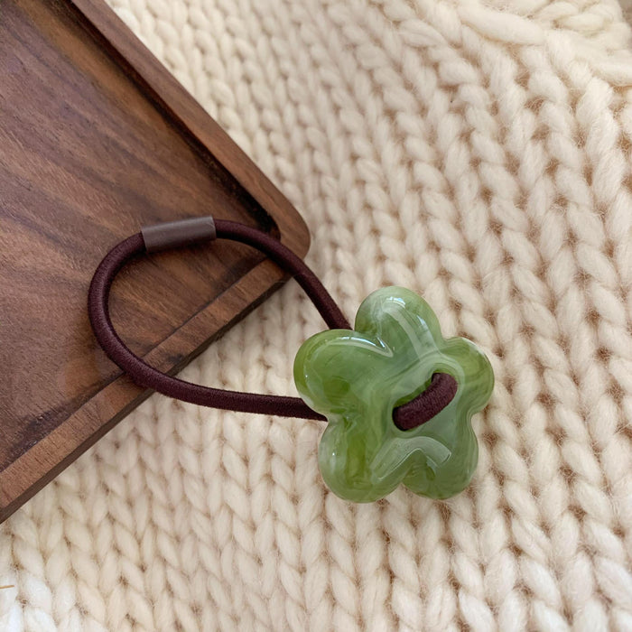 Wholesale Small flower simple temperament headband high elasticity cowhide tendon hair accessory