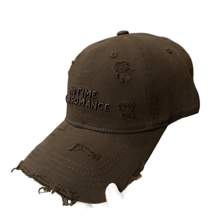 Wholesale Holed Baseball Cap Women's Letter Embroidered Cap large Wide Brim Soft Top