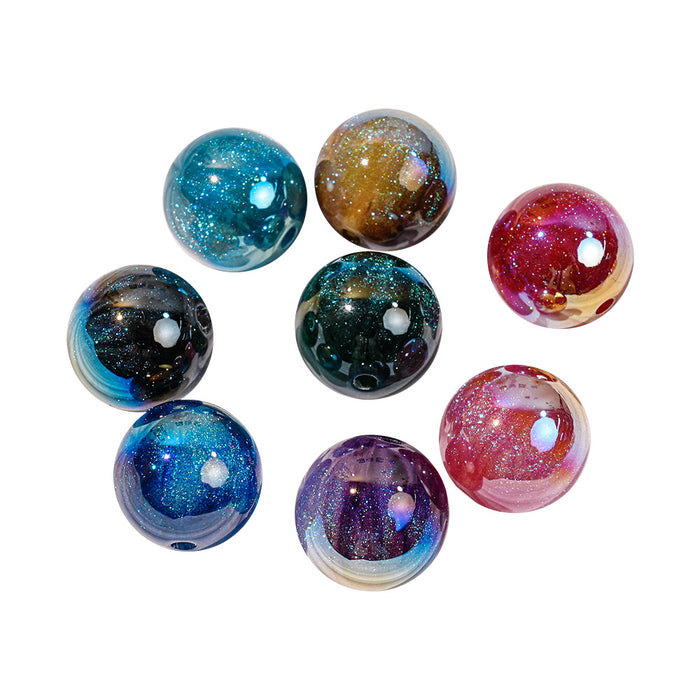 Wholesale 20pcs/pack Deep Sea Mermaid Beads Jewelry Accessories Starry Sky Through Hole Straight Hole Round Beads DIY Handmade Mobile Phone Chain JDC-BDS-HDPEARL004