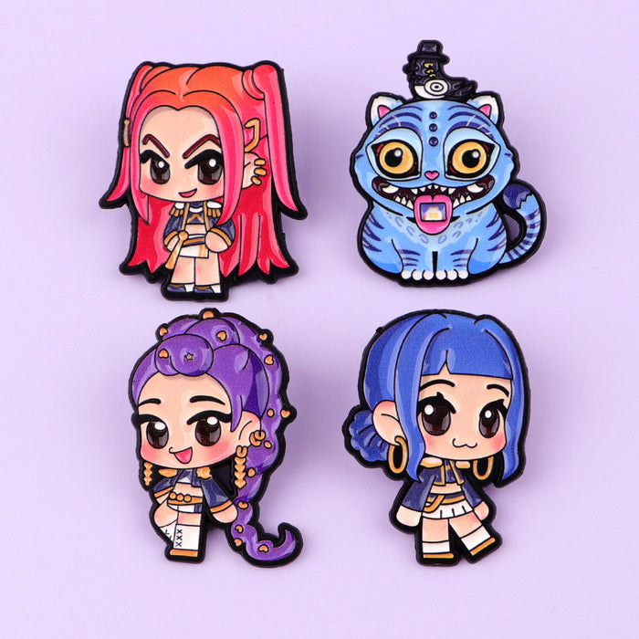 Wholesale 5pcs KPOP Metal Brooch for Backpacks Women' s Brooch