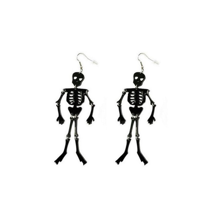 Wholesale  Halloween Asymmetrical Glitter Letter Horror Pumpkin Knife Ghost Skeleton Spider Acrylic Exaggerated Earrings JDC-ES-Qiany005