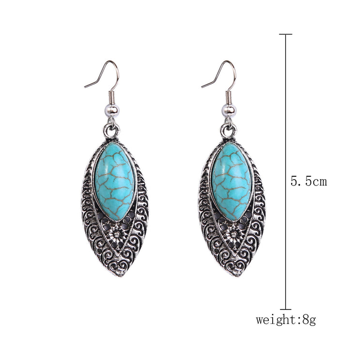 Wholesale Bohemian turquoise earrings with retro and nostalgic style earrings set