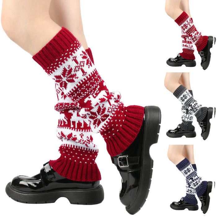 Wholesale Thickened Christmas Snowflake Deer Autumn and Winter Leg Socks JDC-SK-XQ033