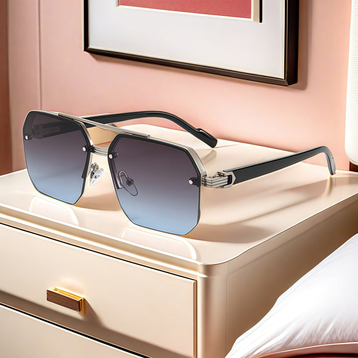 Wholesale New sunglasses with high-end feel, large boxy glasses, fashionable and stylish