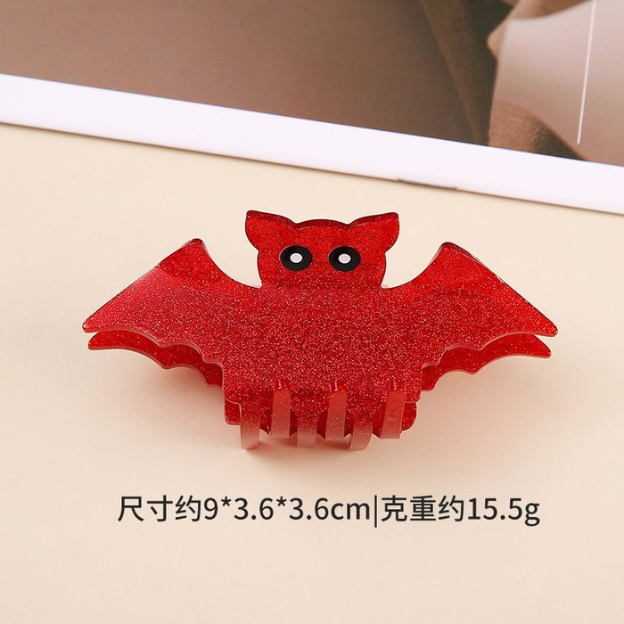 Wholesale Halloween imitation acetate  funny dark style shark clip personality creative pumpkin hairpin ghost clip