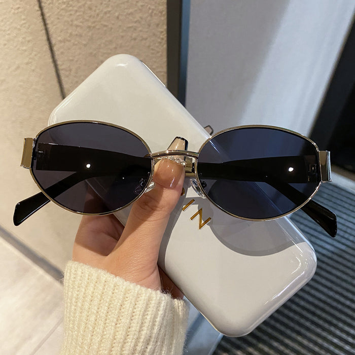 Wholesale Round frame sunglasses, high-end and fashionable, driving glasses, UV protection, photography sunglasses, decoration