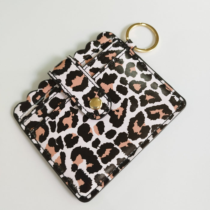 Wholesale Cow Pattern Leather Card Holder Keychain JDC-KC-JinHan002