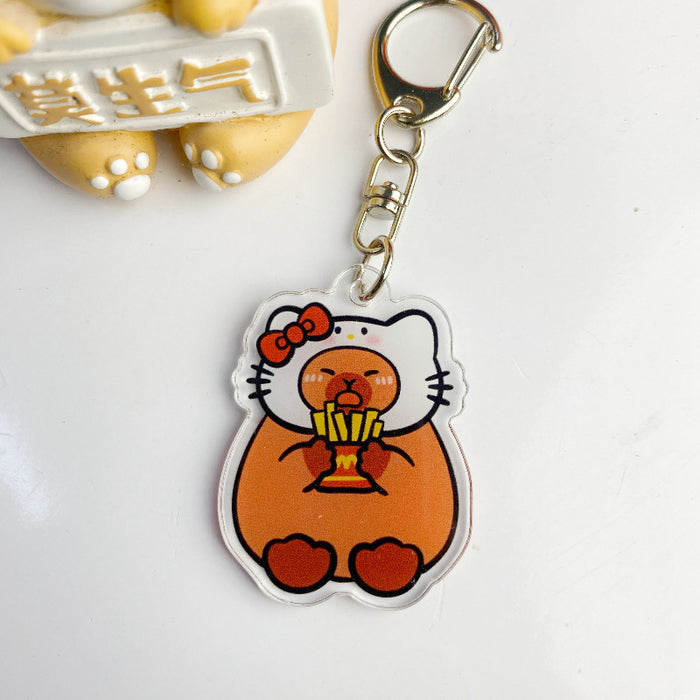 Wholesale   Keychain Creative Cartoon Cute Couple Backpack Pendant