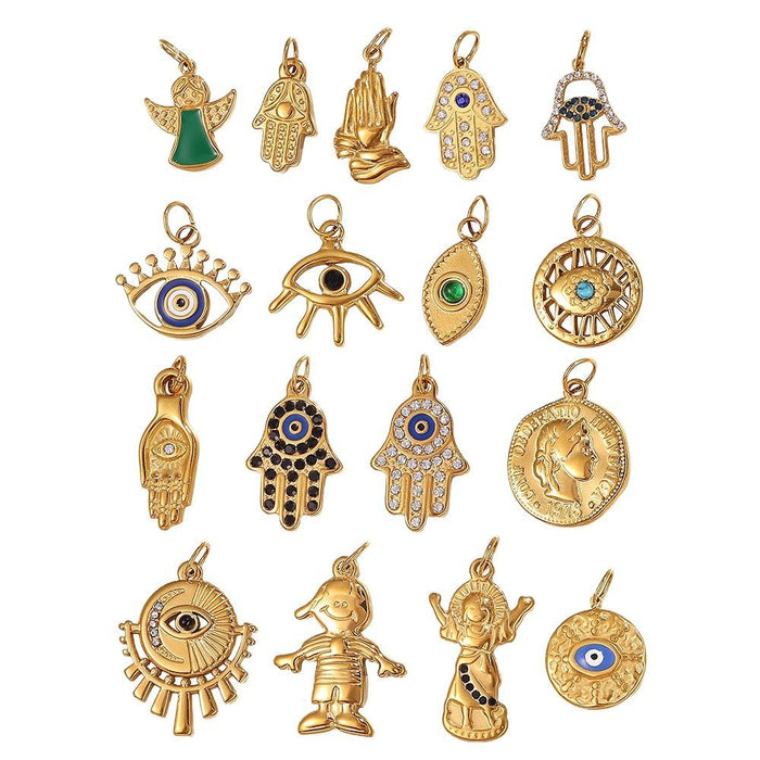 Wholesale DIY Stainless Steel Gold-Plated Necklace Pendant Accessories