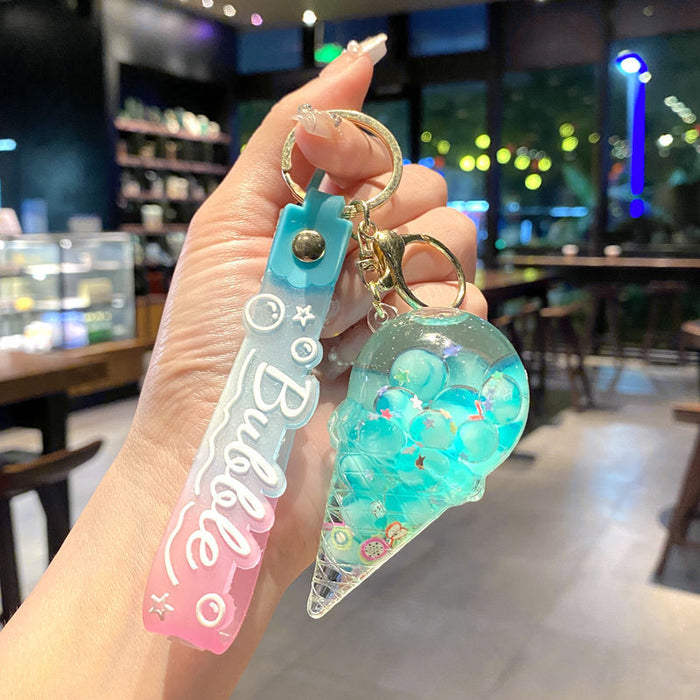 Wholesale Trendy Quicksand Large Shell Keychain Car Key Accessory MOQ≥2
