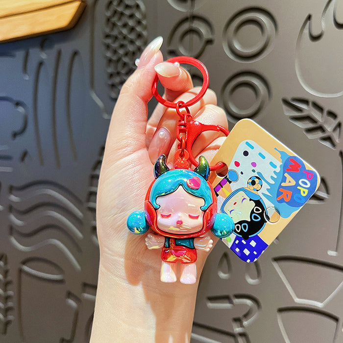 Wholesale Creative Electroplating Dreamy Girl Keychain Cute Cartoon Couple Bag Pendant