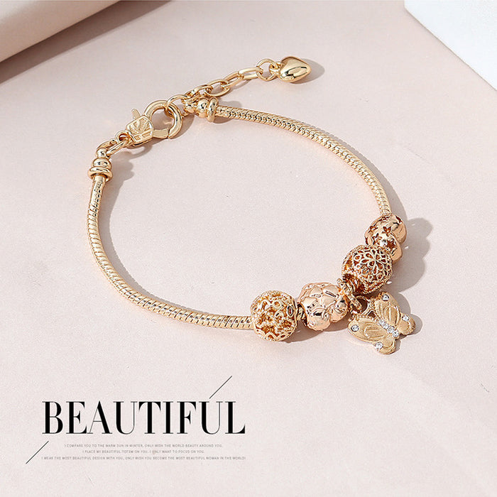 Wholesale Hollow Butterfly Diamond Beaded Crystal Bracelet JDC-BT-Qianzi002