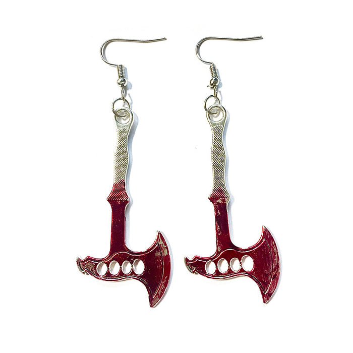 Wholesale  alloy earrings dagger axe horror blood earrings holiday exaggerated jewelry