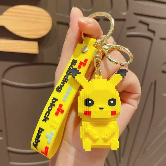 Wholesale Cartoon Building Block PVC Keychain JDC-KC-JinYuan001
