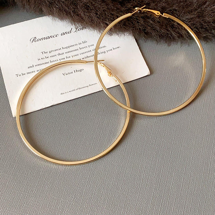 Wholesale Plain Hoop Round Earrings Fashion Temperament Earrings