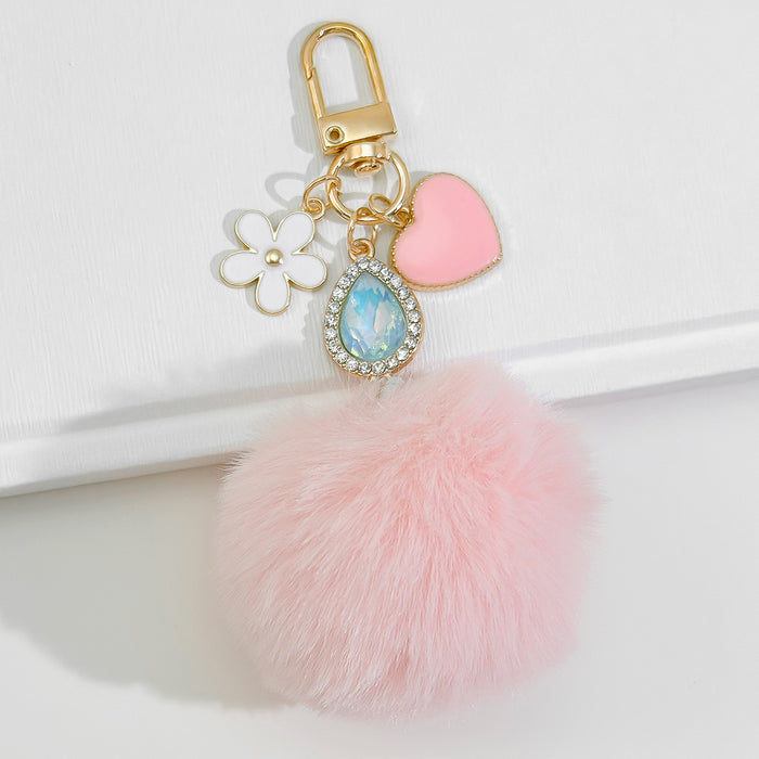 Wholesale Fur Ball Keychain Cute Tiger earbuds Protective Pendant