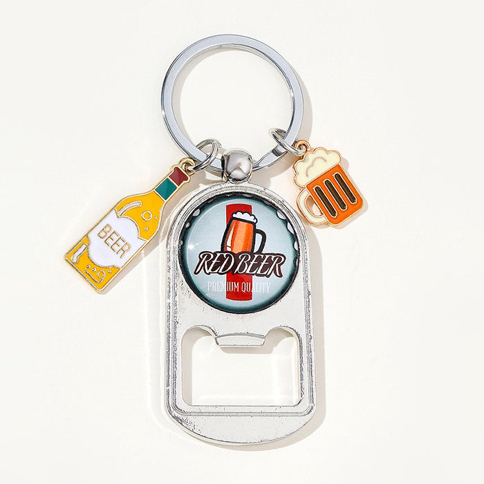 Wholesale Time Glass Beer Festival Bottle Opener Alloy Keychain JDC-KC-HuiWen012