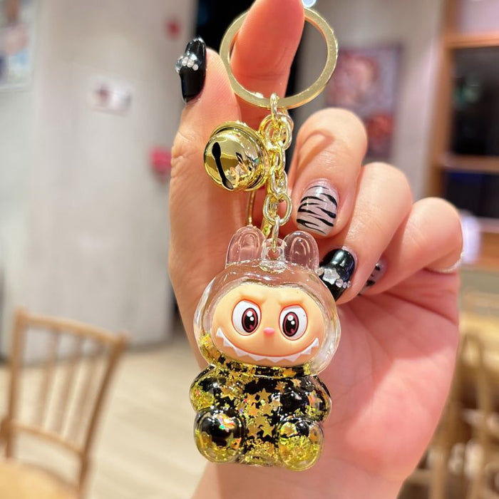 Wholesale acrylic rab cloth quicksand key chain pendant  key chain gift