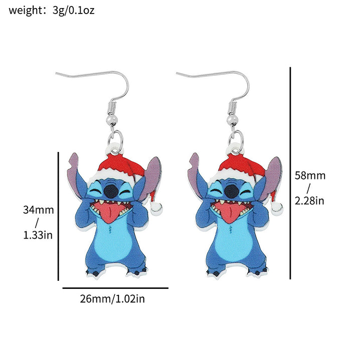 Wholesale Anime Star Stitch Acrylic Earrings Stitch Cartoon Doll Earrings JDC-ES-BS002