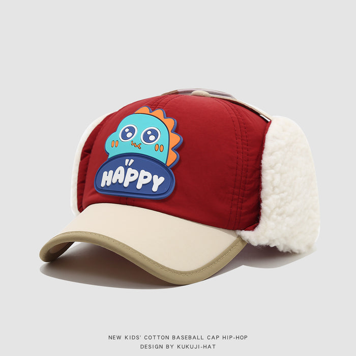 Wholesale Cute Dinosaur Kids Winter Earflap Hat Holiday Red Trendy Fashion Accessory Gift Resale