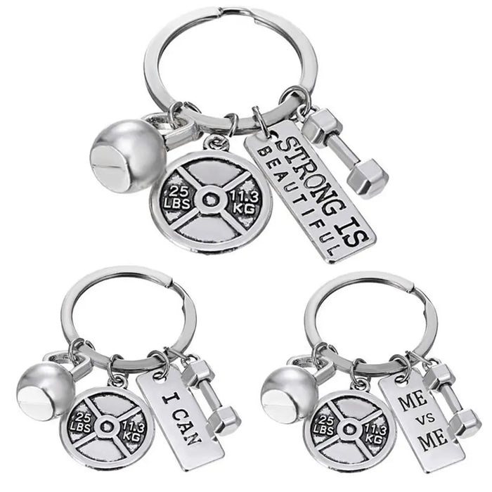 Wholesale Sports Power Dumbbell Barbell Kettlebell Keychain Fitness Equipment Peripheral Key Chain Sports Peripheral Pendant