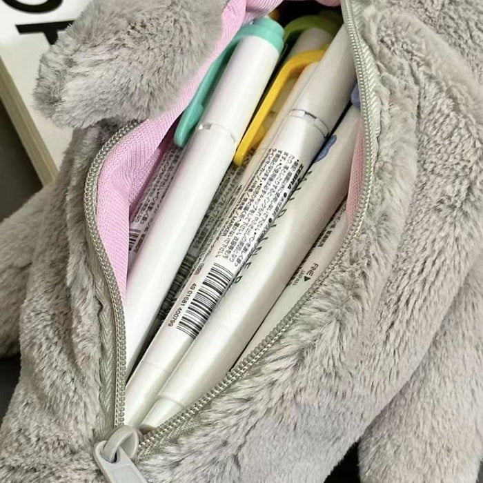 Wholesale Funny Animal  Doll Pencil Case Plush Stationery Storage Bag