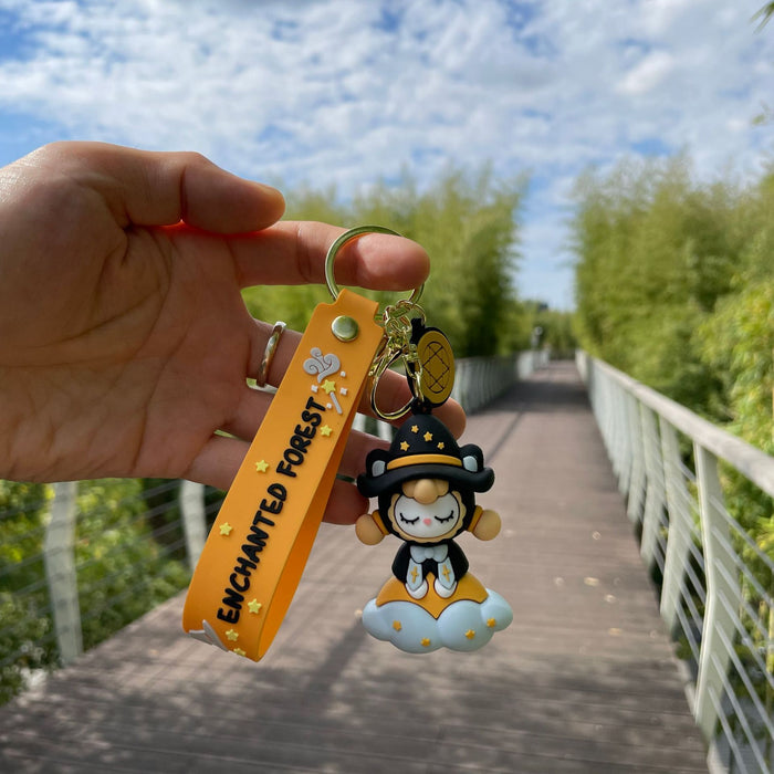 Wholesale Creative Magic Forest Keychain 3D Soft Plastic Doll Couple Backpack Pendant Decoration