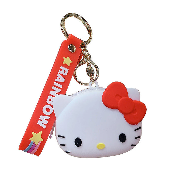 Wholesale Cartoon Cat Silicone Coin Purse Keychain JDC-KC-YD104