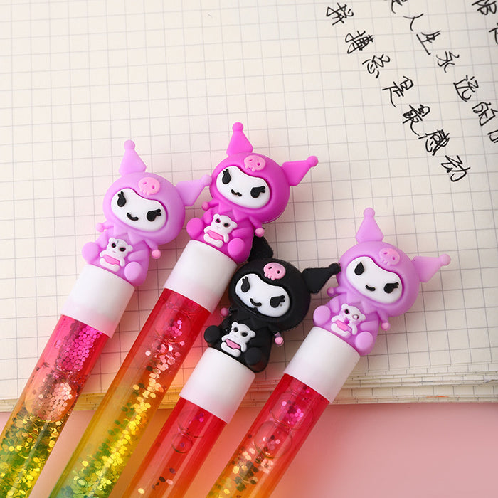 Wholesale Cartoon soft rubber elf, flowing sand fairy stick, cute design, neutral pen, gift pen