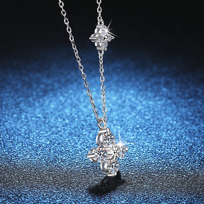 Wholesale Pure silver necklace pendant with a high-end feel, featuring a clover collarbone chain necklace