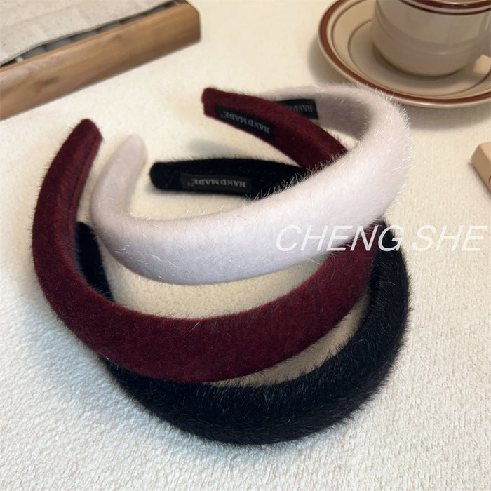 Wholesale Plush Sponge Hair Hoop New Style Temperament Pressed Hair Stamp