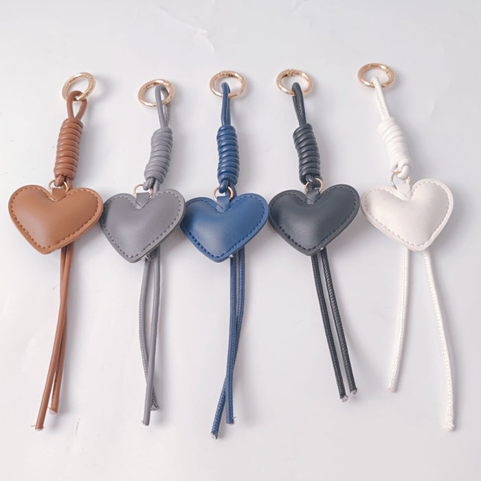 Wholesale Trendy PU Heart Bag Charm Keychain With Leather Rope Fashion Car Decoration And DIY Craft Accessory