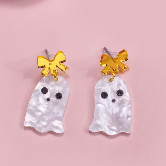 Wholesale  acrylic black and white double-layer earrings,  fun and cute earrings