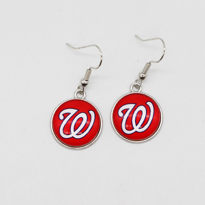 Wholesale Baseball Team Football Team Earrings Pendant Moonlight Gemstone Pendant Sports Earrings