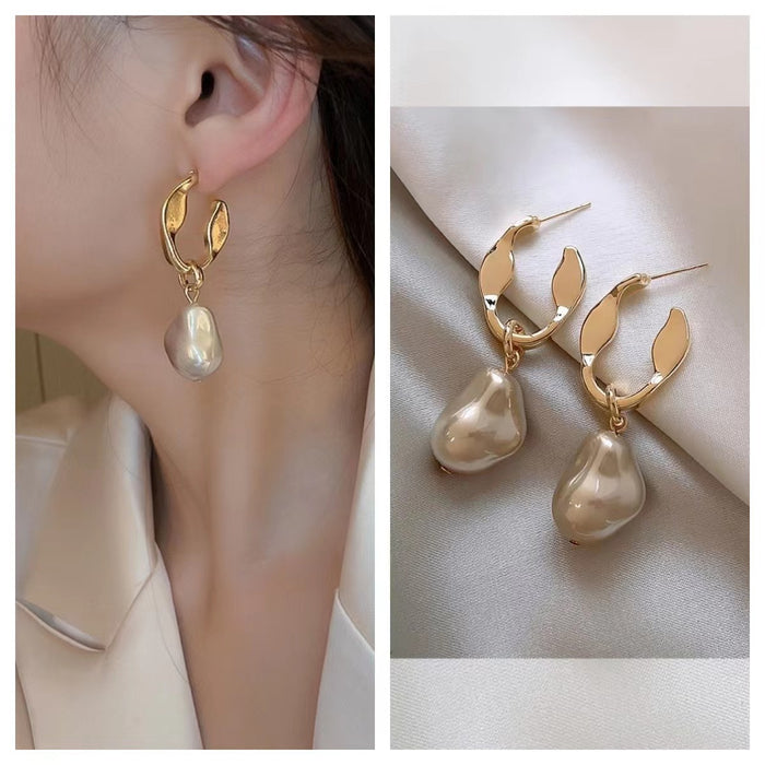 Wholesale Irregular Geometric Pearl Earrings Fashion Earrings
