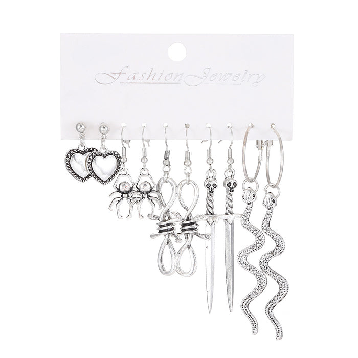 Wholesale Love Butterfly Earrings Set Creative Snake Sword Earrings Halloween Earrings