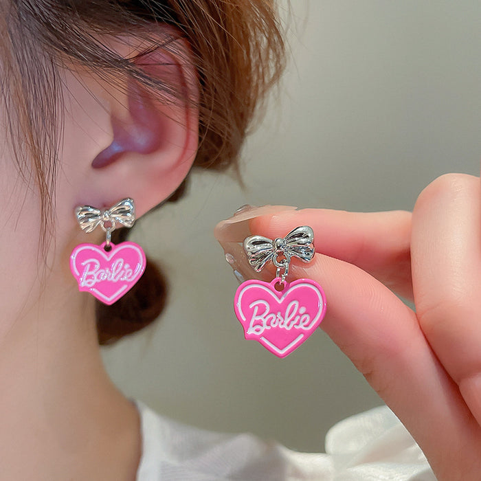 Wholesale Drip Oil Love Bow Alloy Earrings JDC-ES-JQ234