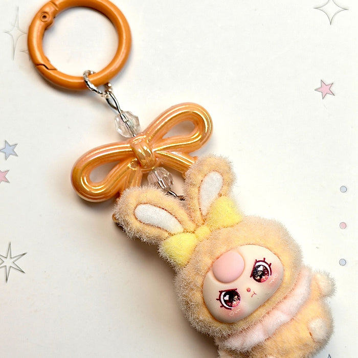 Wholesale Cute flocked doll accessories  cartoon-style keychains