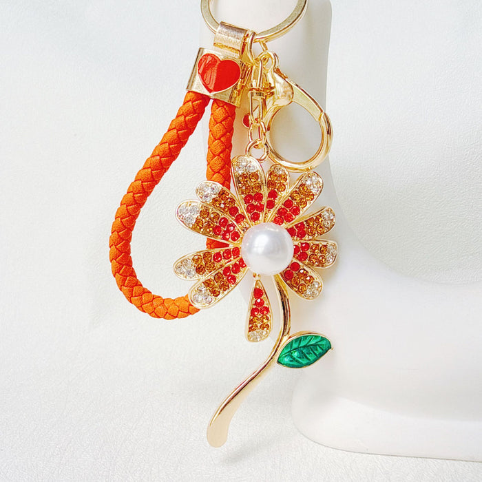 Wholesale Alloy Gradient Rhinestone Keychain Birthday Gift Decorative Accessory MOQ≥12