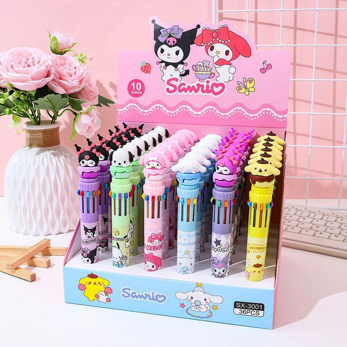 Wholesale Cute Cartoon 10-Color Clickable Ballpoint Pen