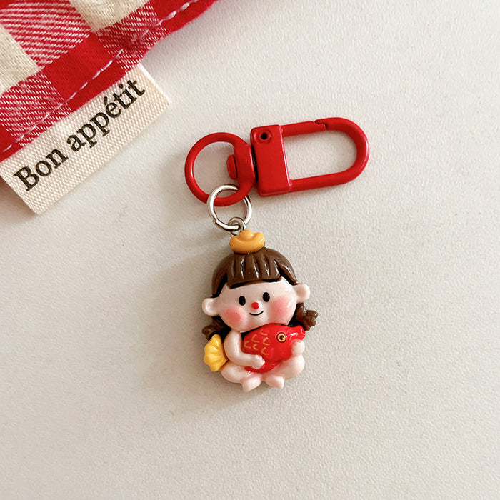 Wholesale Keychain pendant cute cartoon student backpack hanging accessory with accessories