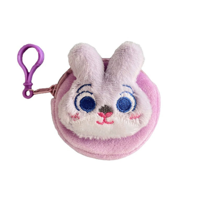 Wholesale Cute Cartoon Plush Portable Round Wallet