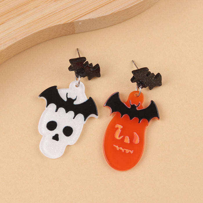 Wholesale Halloween Earrings New Skull Ghost Acrylic Earrings Ab Style Earrings