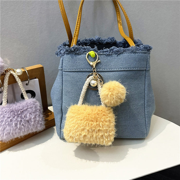 Wholesale Mini Bag Style Fur Ball Keychain JDC-KC-KaiY011