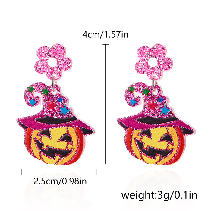 Wholesale  Earrings for Women Niche All-match Design Pumpkin Head Ghost Acrylic Earrings