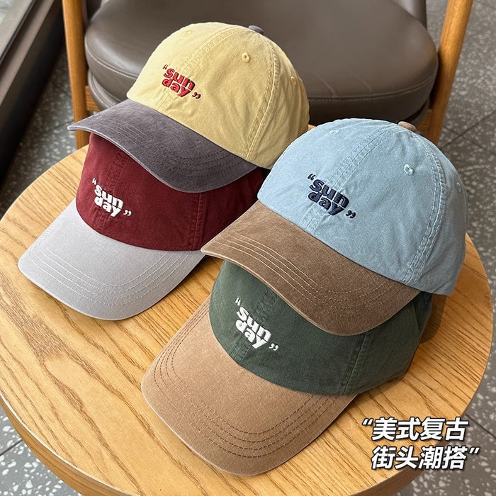 Wholesale Small niche color blocking design duckbill cap, personalized and fashionable outdoor retro sports hat, soft top baseball cap