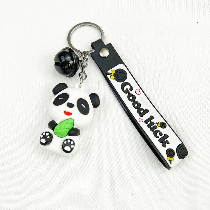 Wholesale  Cute cartoon panda keychain PVC  doll schoolbag pendant